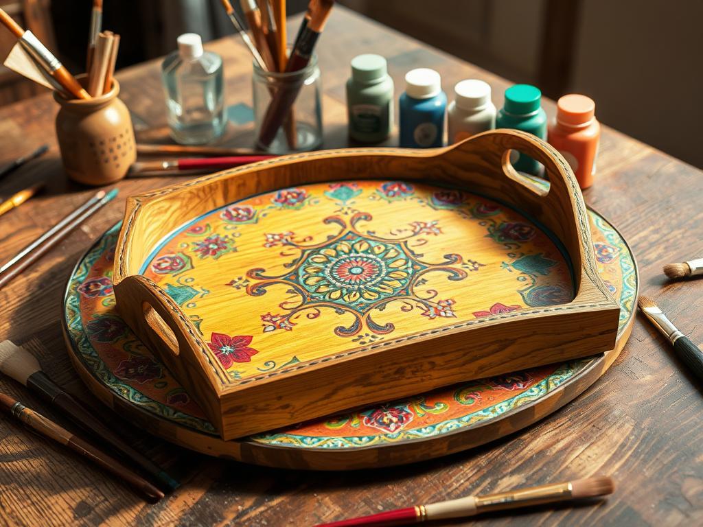 ahşap tepsi boyama ahşap tepsi boyama